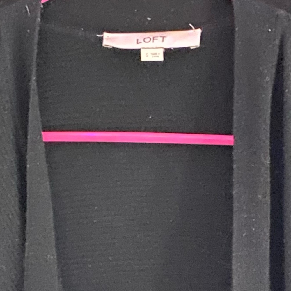 LOFT Black Draped Cardigan Sweater - Picture 4 of 8